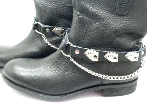 Stivali biker pelle nera - , moto